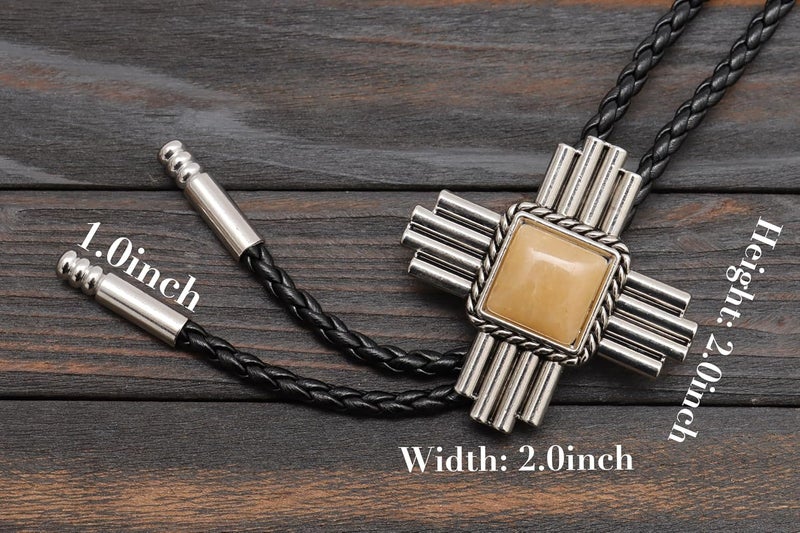 Wentur Stone Bolo Ties for Men Western - Vintage Cowboy Bolo Tie for Women Western Costume Accessories - Image 3